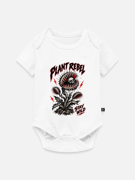 Plant Rebel Skull Bloom - Baby Premium Kurzarmbody - Weiß