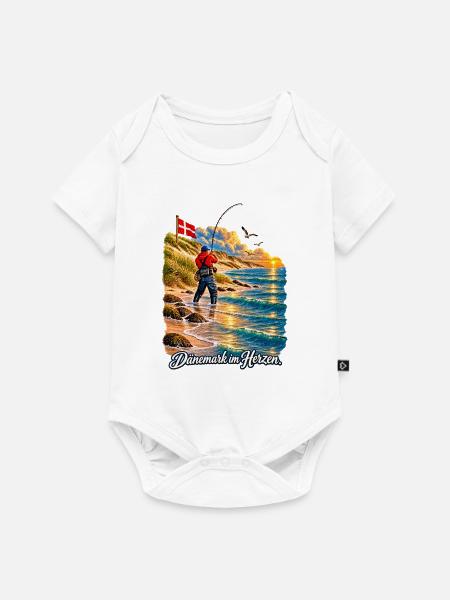 Dänemark im Herzen Küstenfischer - Baby Premium Kurzarmbody - Weiß