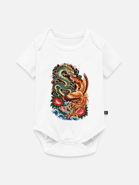 Drache und Phönix in Molten - Baby Premium Kurzarmbody - Weiß
