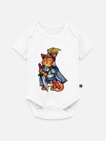 Katzenritter des Mutes - Baby Premium Kurzarmbody - Weiß
