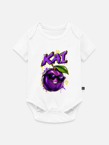 KAI Plum Graffiti Sonnenbrillen-Design - Baby Premium Kurzarmbody - Weiß