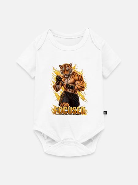 Tiger FOCUSED EP | Kraft und Konzentration - Baby Premium Kurzarmbody - Weiß