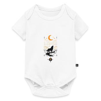 Mondnacht Wolf am Fluss - Baby Premium Kurzarmbody - Weiß - Vorne
