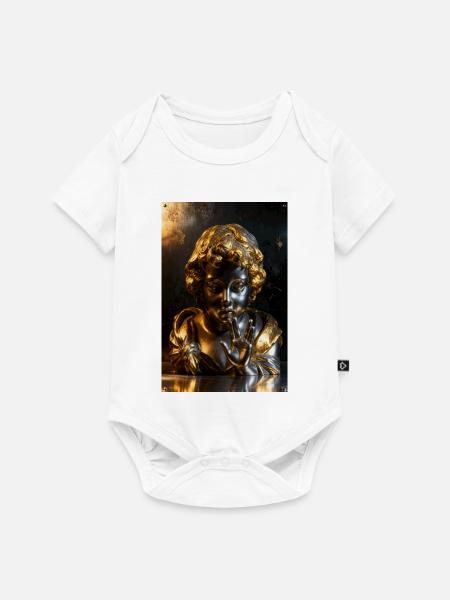 Goldene Shush-Cherub-Büste - Baby Premium Kurzarmbody - Weiß