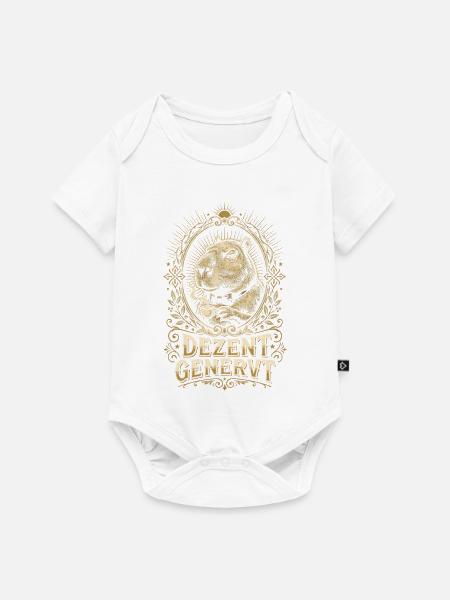 Dezent Genervtes Capybara Mit Kaffee Spruch - Baby Premium Kurzarmbody - Weiß