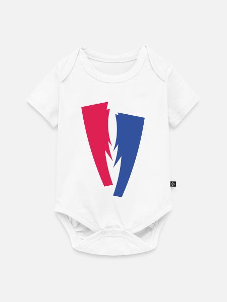 Farbduett aus Rot und Blau - Baby Premium Kurzarmbody - Weiß