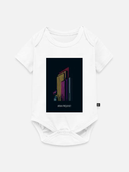 Urban Frequency – Moderne Skyline mit Schriftzug - Baby Premium Kurzarmbody - Weiß