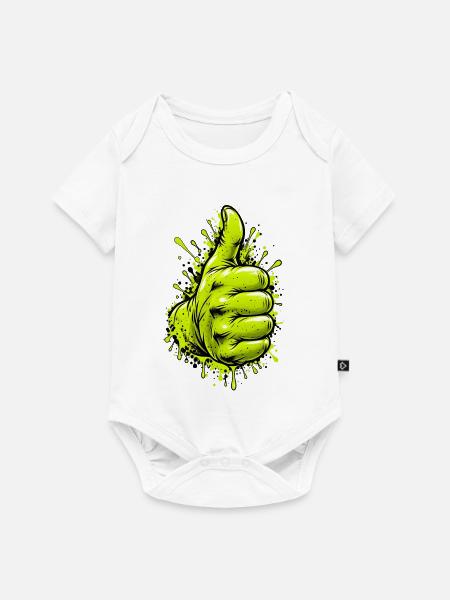 Neon Grüner Daumen Graffiti - Baby Premium Kurzarmbody - Weiß