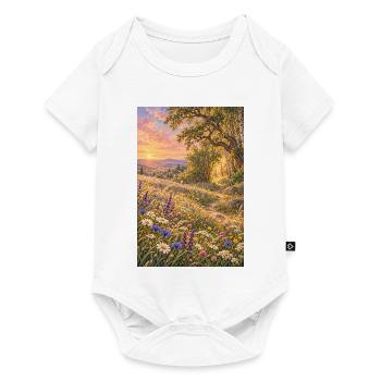 Wildblumenwiese am Waldrand - Baby Premium Kurzarmbody - Weiß - Vorne