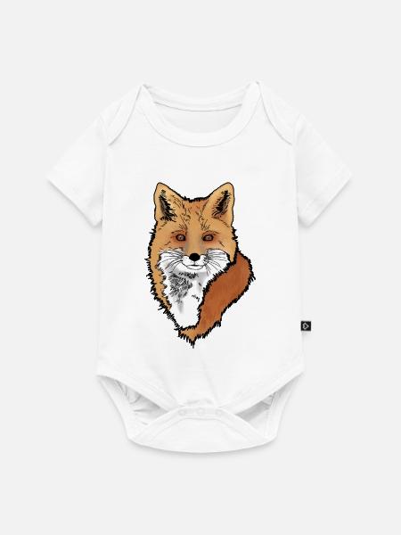 Fuchskopf - Baby Premium Kurzarmbody - Weiß