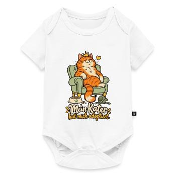 Mein Kater hat mich adoptiert - Baby Premium Kurzarmbody - Weiß - Vorne