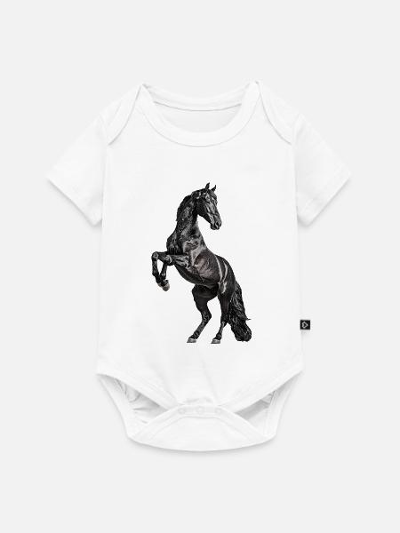 Pferd Hengst - Baby Premium Kurzarmbody - Weiß