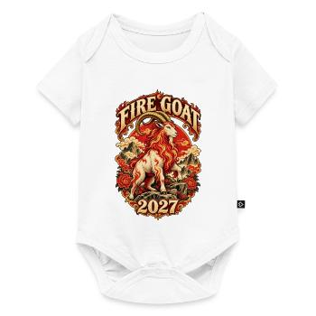 Feuerbock 2027 Retro Chinesisches Tierkreis - Baby Premium Kurzarmbody - Weiß - Vorne