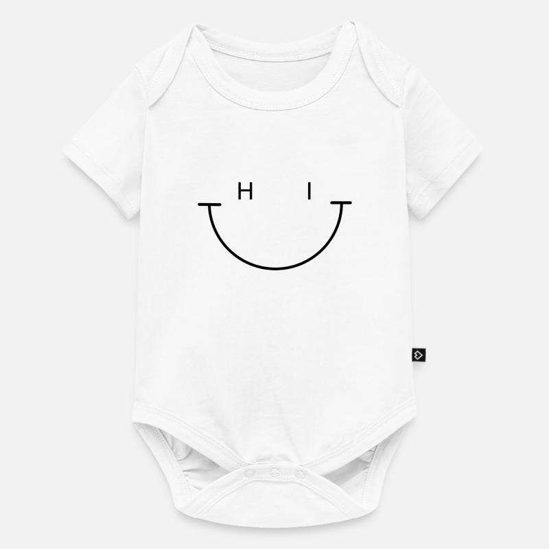 HI Smile - Body à manches courtes Premium Bébé - blanc