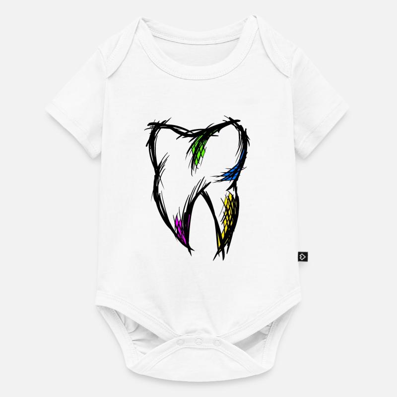 Dent colorée, dessin, dessinée à la main. - Body à manches courtes Premium Bébé - blanc