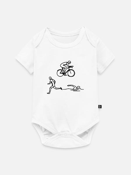 Triathlet Zeichnung - Baby Premium Kurzarmbody - Weiß