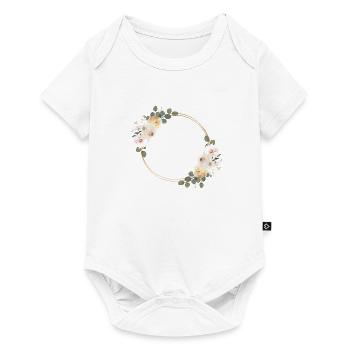 Spring Floral Circle customizable - Baby Premium short-sleeve bodysuit - white - Front