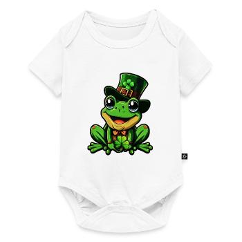 Porte-bonheur Grenouille Cylindre de la Saint-Patrick - Body à manches courtes Premium Bébé - blanc - Devant