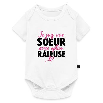 Je suis une soeur avec option Râleuse - Body à manches courtes Premium Bébé - blanc - Devant