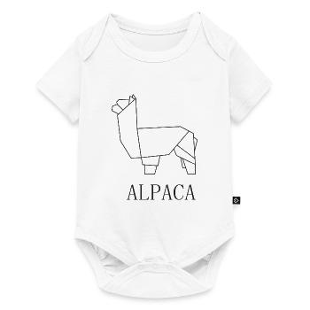 Alpaga Origami Alpaga minimaliste - Body à manches courtes Premium Bébé - blanc - Devant