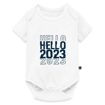 hello 2023 - Body à manches courtes Premium Bébé - blanc - Devant