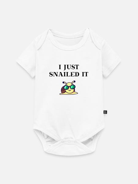 Schnecke I just snailed it lustig Geschenkidee - Baby Premium Kurzarmbody - Weiß