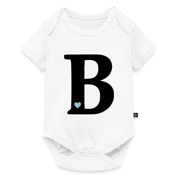 Buchstabe B Anfangsbuchstabe - Baby Premium Kurzarmbody - Weiß - Vorne