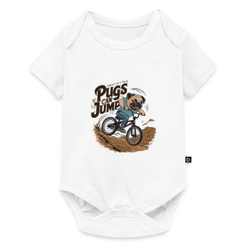 Mops Hundehalter Mops Pugs Can Jump - Baby Premium Kurzarmbody - Weiß - Vorne