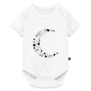 Croissant de lune d’étoiles - Body à manches courtes Premium Bébé - blanc - Devant