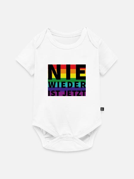 NIE WIEDER IST JETZT Schriftzug Pride - Baby Premium Kurzarmbody - Weiß