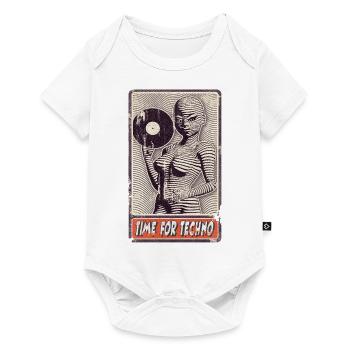 Alienfrau DJ avec disque vinyle pour les mélomanes. - Body à manches courtes Premium Bébé - blanc - Devant