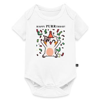 Cat Party Birthday Gift Idea Joyeux anniversaire - Body à manches courtes Premium Bébé - blanc - Devant