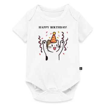 chat joyeux anniversaire sweet gift idea anniversaire - Body à manches courtes Premium Bébé - blanc - Devant