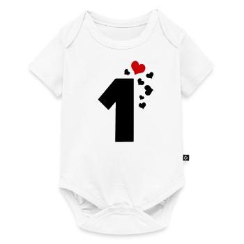 1 Heart Number One 1st Anniversary - Baby Premium short-sleeve bodysuit - white - Front