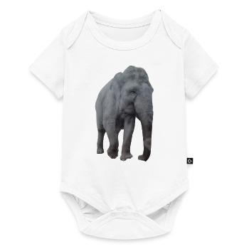 Elefant - Baby Premium Kurzarmbody - Weiß - Vorne