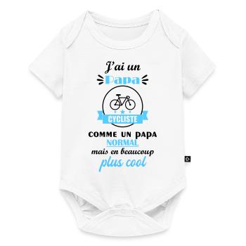 J'ai un papa cycliste,cadeau de naissance - Body à manches courtes Premium Bébé - blanc - Devant