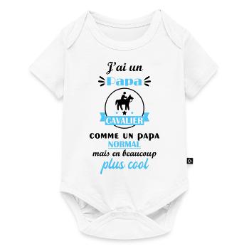 J'ai un papa cavalier,cadeau de naissance - Body à manches courtes Premium Bébé - blanc - Devant