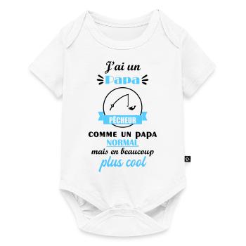 J'ai un papa pêcheur, cadeau de naissance - Body à manches courtes Premium Bébé - blanc - Devant
