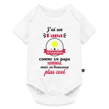J'ai un papa tennisman, cadeau fête des pères - Body à manches courtes Premium Bébé - blanc - Devant