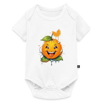 "Juicy Joy" radiant orange motif - Baby Premium short-sleeve bodysuit - white - Front