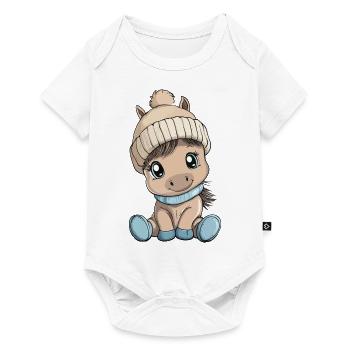 cheval mignon mignon bébé enfants animal dessin animé - Body à manches courtes Premium Bébé - blanc - Devant