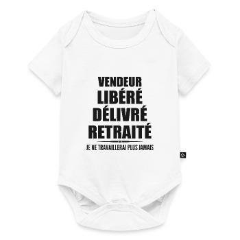 Vendeur célèbre sa retraite avec humour cadeau - Body à manches courtes Premium Bébé - blanc - Devant