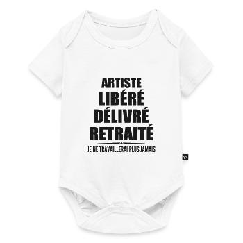 Artiste célèbre sa retraite avec humour cadeau - Body à manches courtes Premium Bébé - blanc - Devant