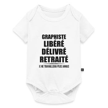 Graphiste célèbre sa retraite avec humour cadeau - Body à manches courtes Premium Bébé - blanc - Devant