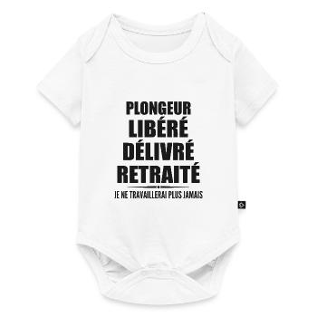 Plongeur célèbre sa retraite avec humour cadeau - Body à manches courtes Premium Bébé - blanc - Devant