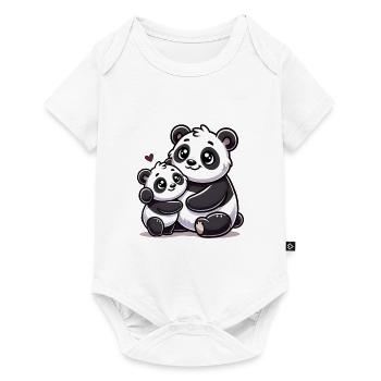 Loving Panda Parent with Child - Baby Premium short-sleeve bodysuit - white - Front