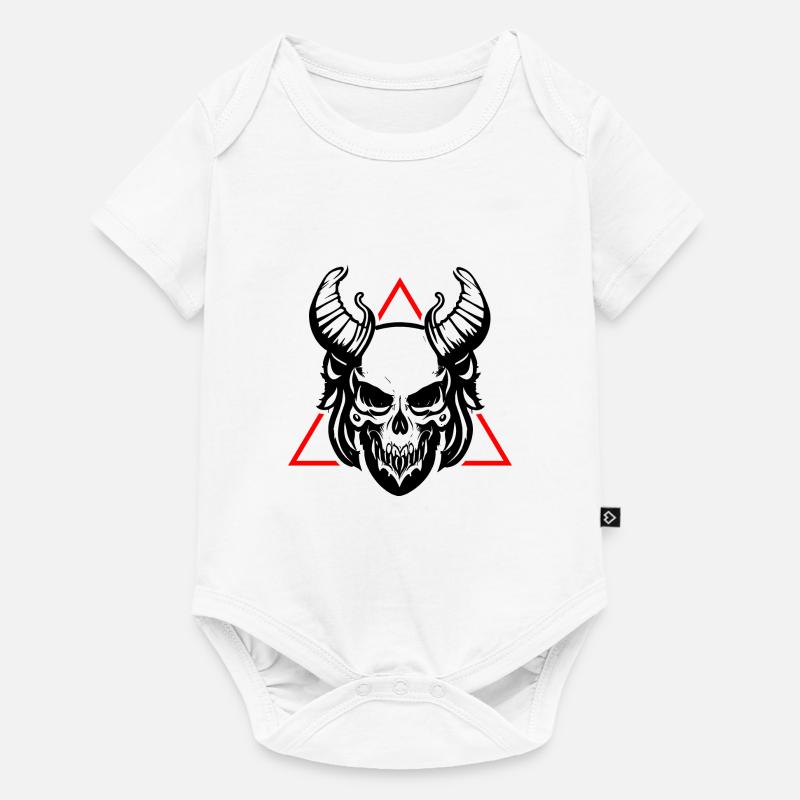 Crâne démoniaque avec cornes - Body à manches courtes Premium Bébé - blanc