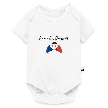 Frankreich J'aime Les Croissants Geschenkidee - Baby Premium Kurzarmbody - Weiß - Vorne