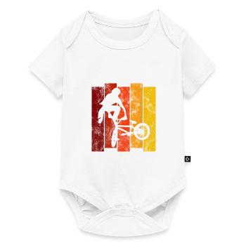 Cadeau rétro de vélo de vélo BMX Vélo Motocross - Body à manches courtes Premium Bébé - blanc - Devant