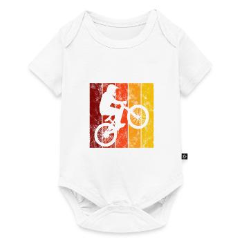Cadeau rétro de vélo de vélo BMX Vélo Motocross - Body à manches courtes Premium Bébé - blanc - Devant